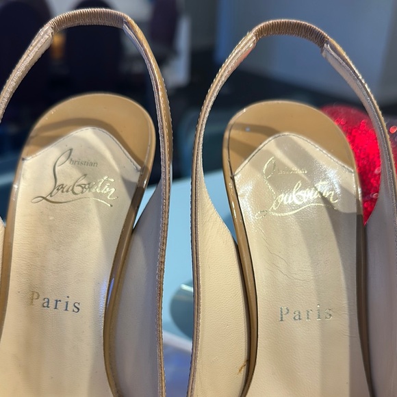 Christian Louboutin Nude Patent Slingback Heels size 37/6.5 - Picture 15 of 15